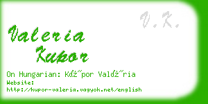 valeria kupor business card